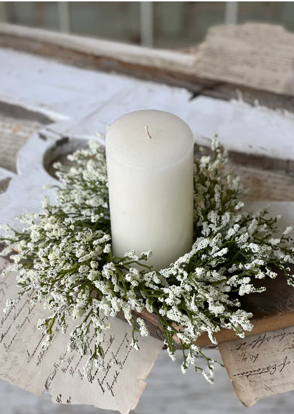 Array Green Stem Candle Ring, Cream