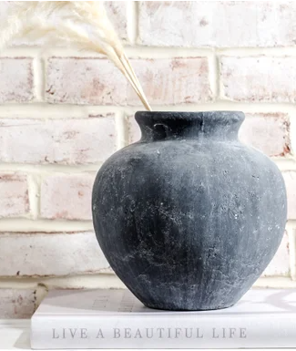 Jeremy Charcoal Round Vase