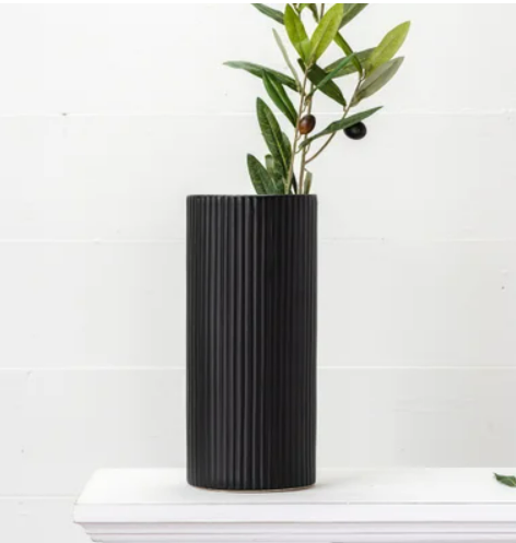 Rusell Black Lined Vase