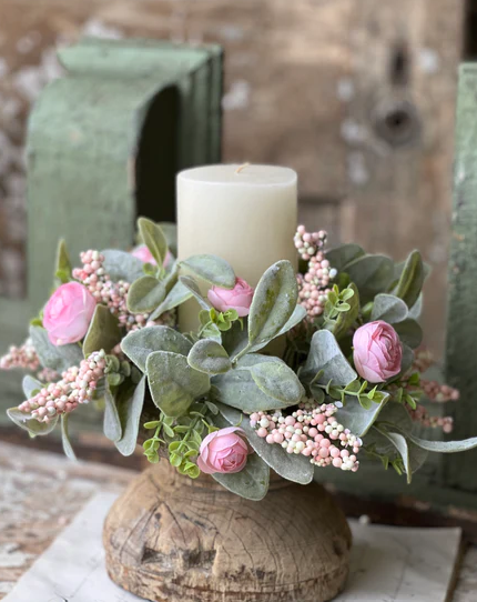 Debutante Blooms Candle Ring, Pink