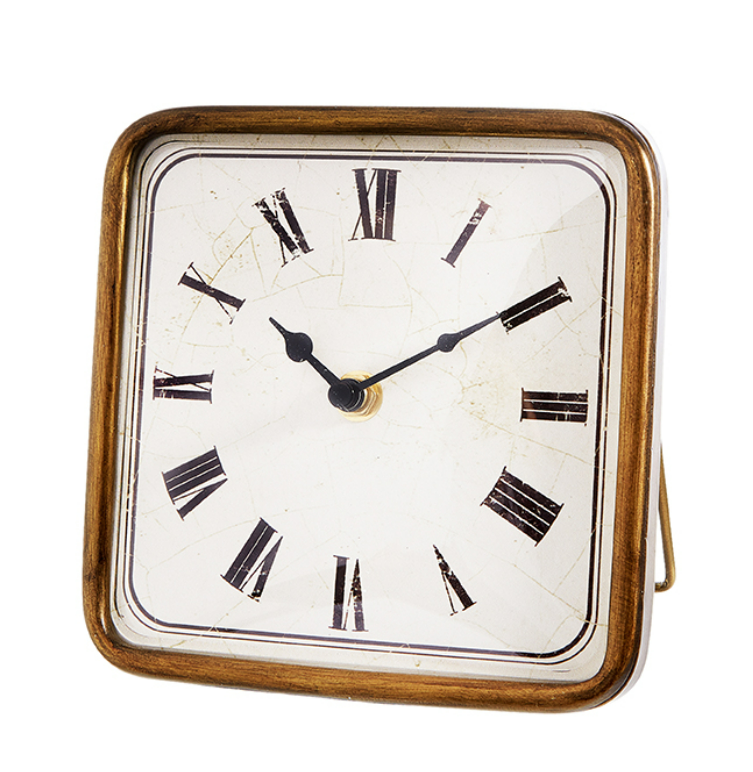 Antique Gold Square Clock