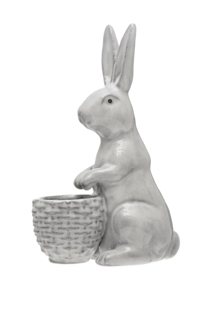 Stoneware Bunny with Basket