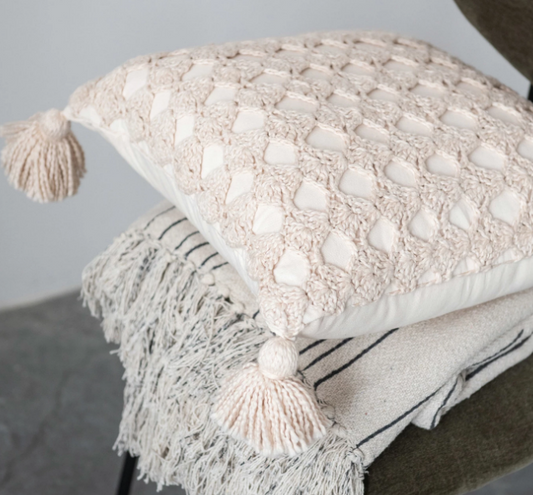 Willow Cotton Crocheted Pillow