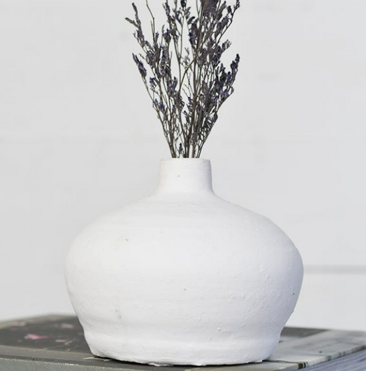 Lucas Round White Vase