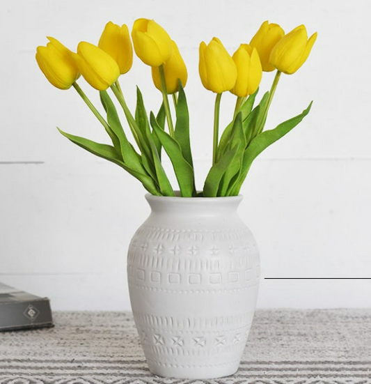 Logan Patterned White Vase