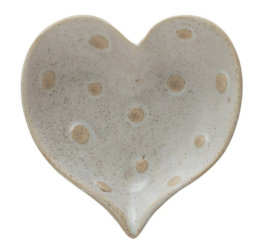 Stoneware Heart Shaped Dish