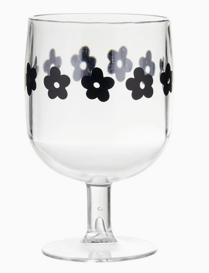 Stackable Acrylic Wine Glasses - Flowers