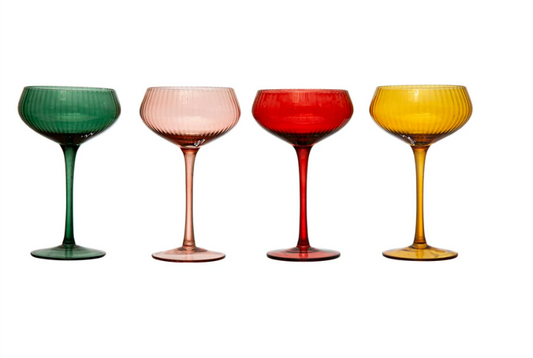 Stemmed Champagne/Coupe Glass, 4 Colors