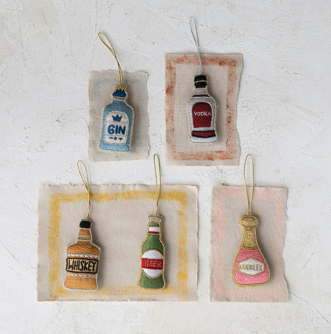 Alcohol Spirit Bottle Ornaments, 5 styles