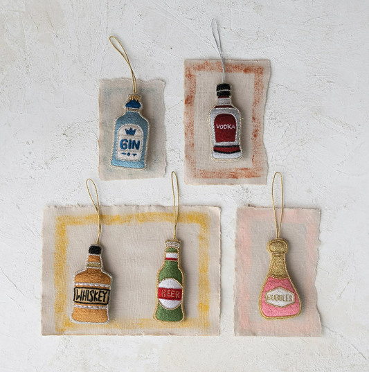 Alcohol Spirit Bottle Ornaments, 5 styles