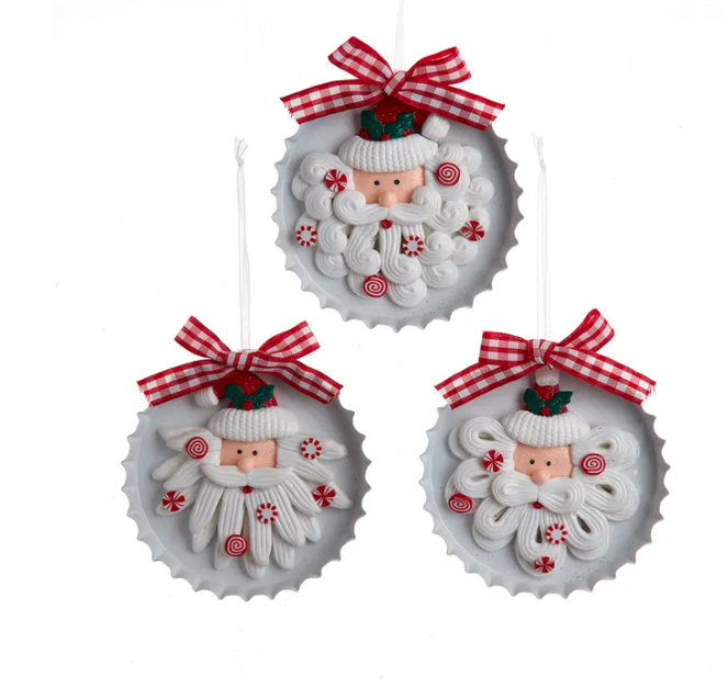 Santa Cookie Ornaments, 3 styles