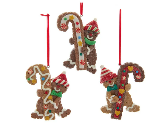 Gingerbread With Candy Cane Ornaments, 3 styles