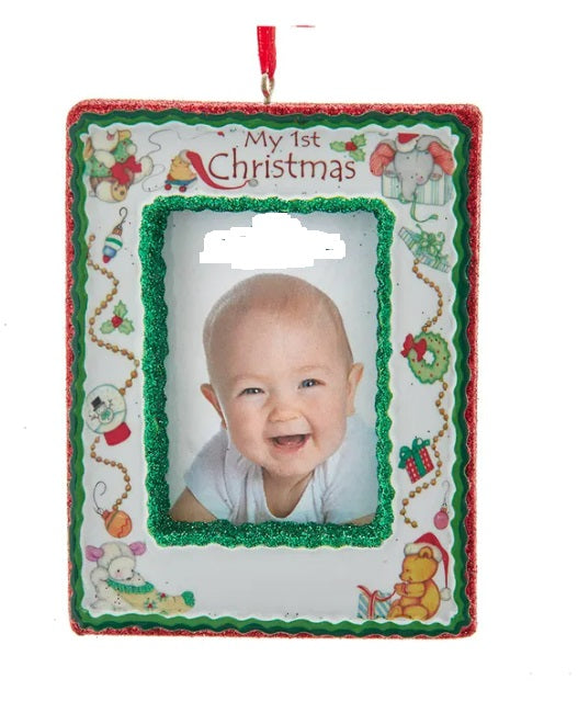 "My 1st Christmas" Photo Frame Ornament For Personalization