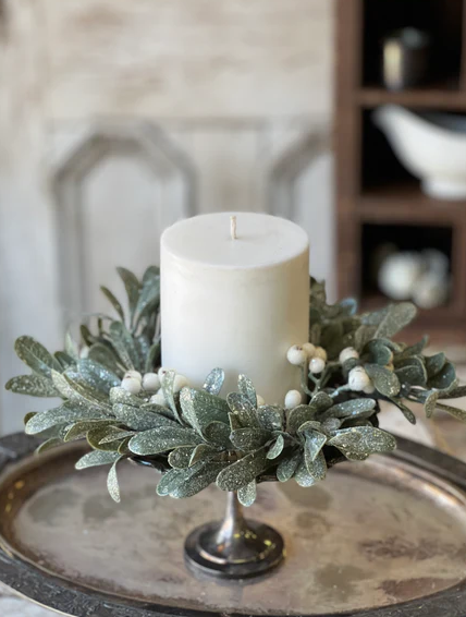 Ice Kissed Mistletoe Candle Ring