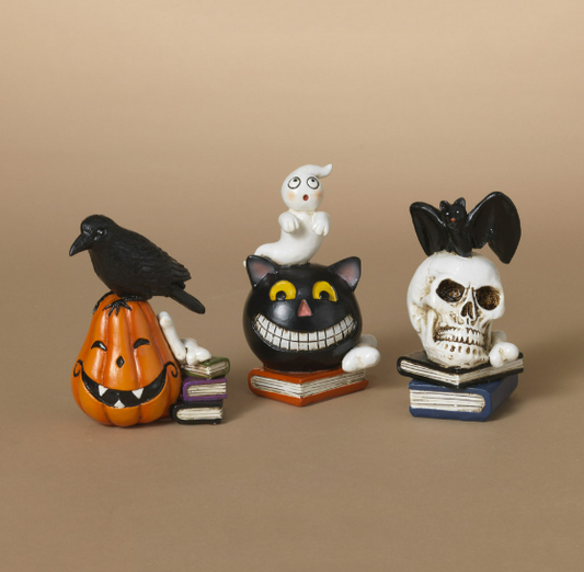 Halloween Figurine on Books, 3 styles