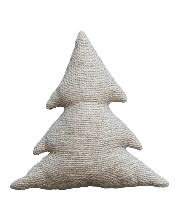 Tree Shaped Pillow w/ Metallic Gold Thread