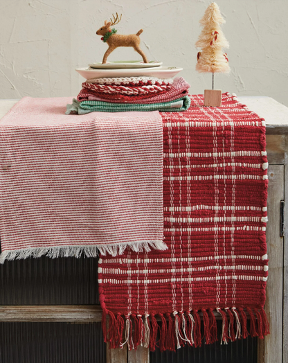 Red and White Plaid Runner