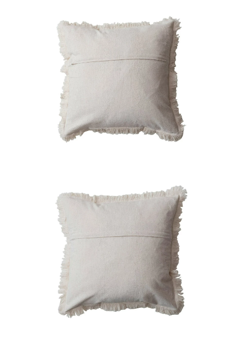 Woven Christmas Pillow w/ Fringe, 2 Styles