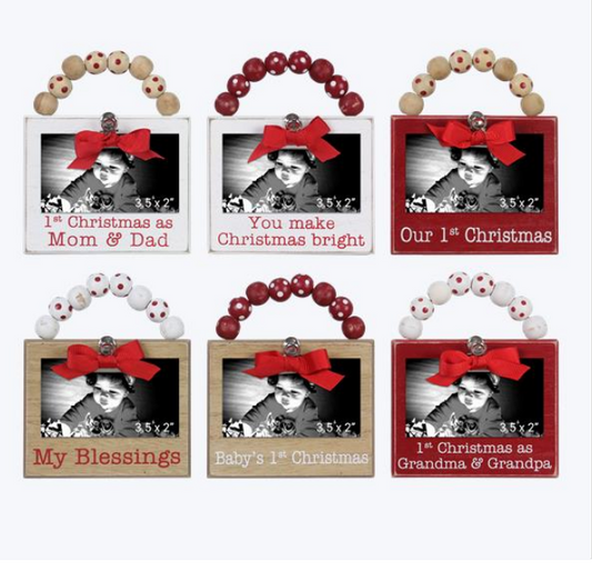 Wood First Christmas Photo Clip, 6 styles