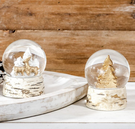 Mini Snow Globes Gold, 2 styles