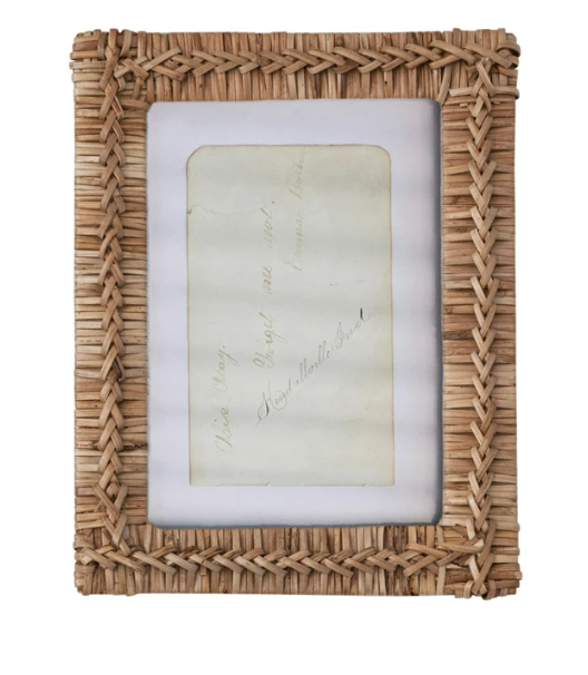 Zoe Hand-Woven Rattan Photo Frame, Natural