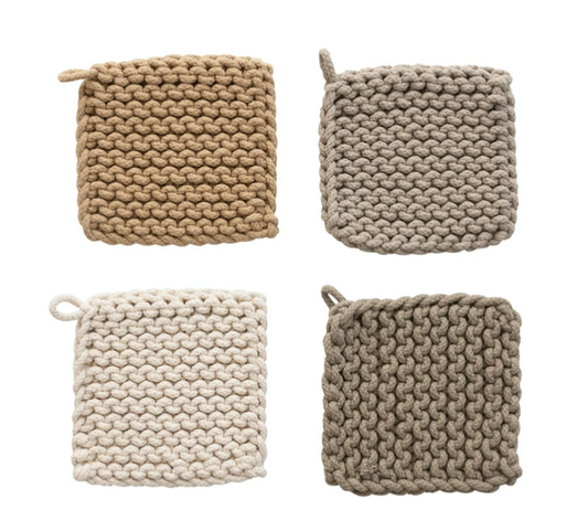 Dani Crocheted Pot Holder, 4 Colors