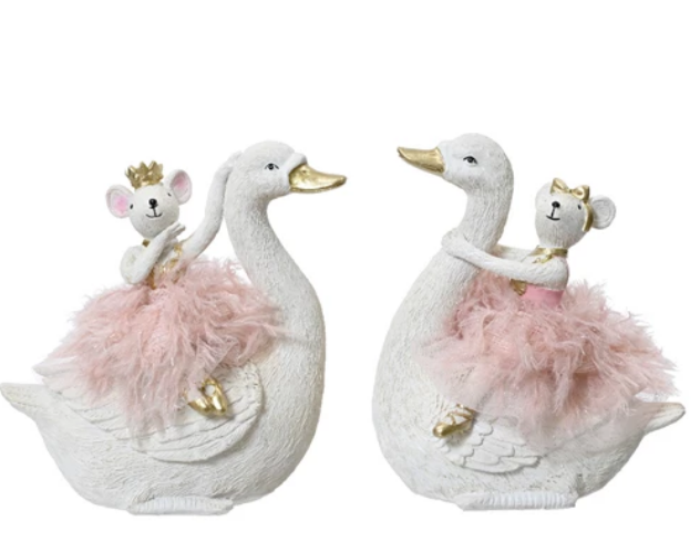 Pink Mouse on Swan, 2 styles