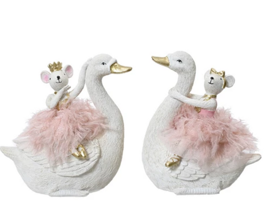 Pink Mouse on Swan, 2 styles