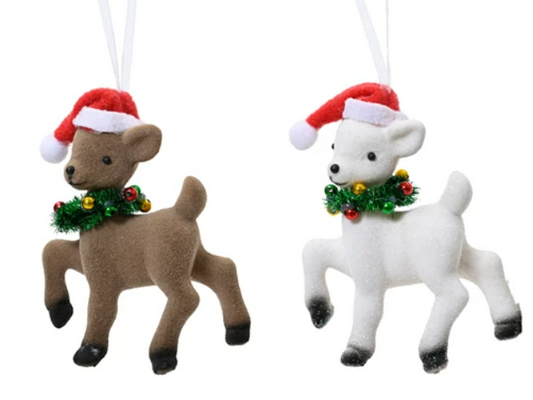 Brown and White Deer Ornament, 2 colors