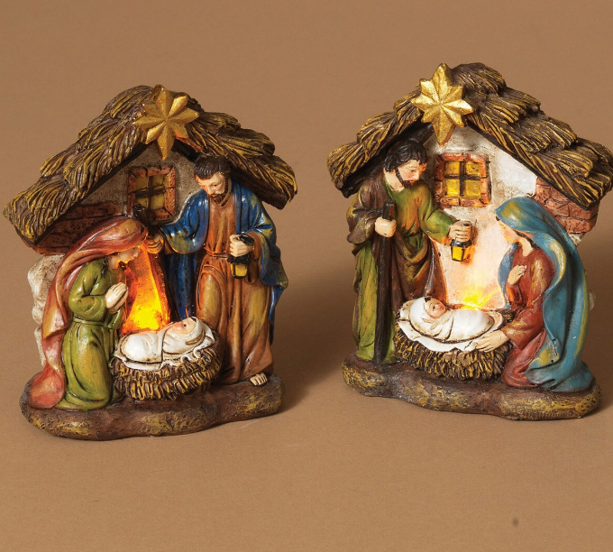 Lighted Resin Holy Family, 2 styles