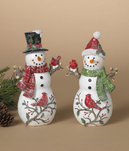 Holiday Cardinal Snowman, 2 styles