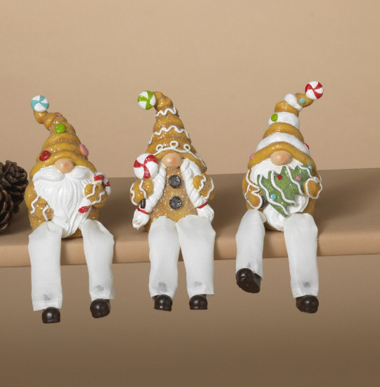 Gingerbread Gnome Shelf Sitter, 3 styles