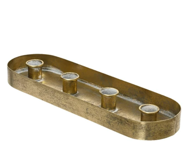 Gold Iron Candle Holder