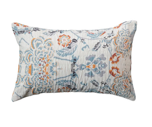 Voile Printed Lumbar Pillow