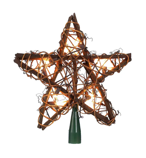 Rattan Natural Star Tree Topper