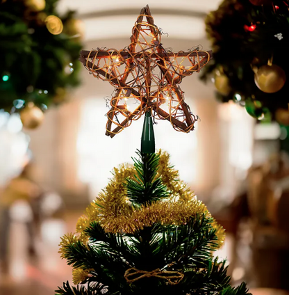 Rattan Natural Star Tree Topper