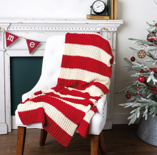 Red And White Striped Throw Blanket
