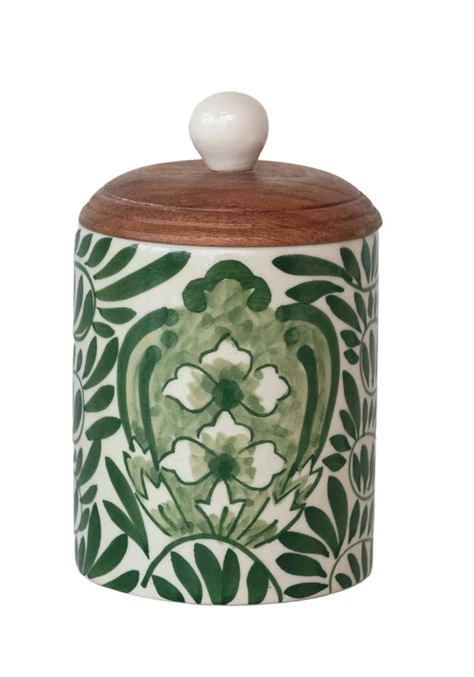 Caitlin Hand-Painted Stoneware Canister