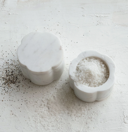 Demi Marble Scalloped Stackable Pinch Pots
