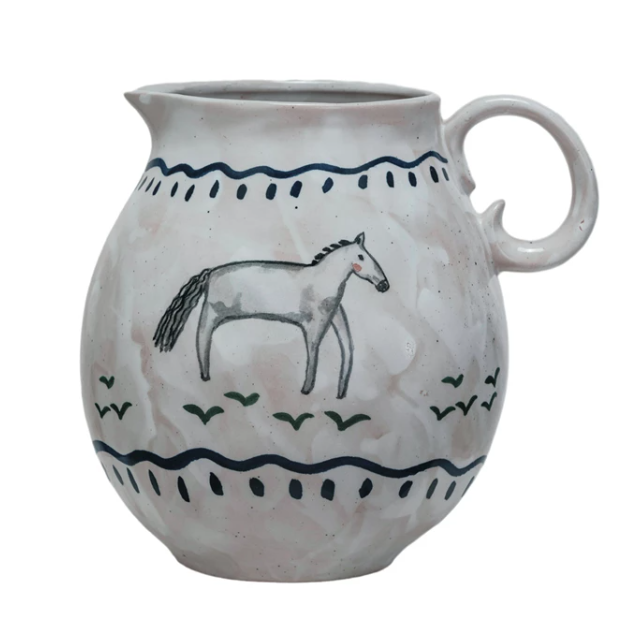 Parker Horse Hand-Painted Pitcher
