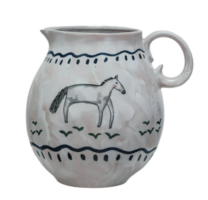 Parker Horse Hand-Painted Pitcher