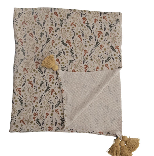 Andy Woven Printed Throw with Tassels