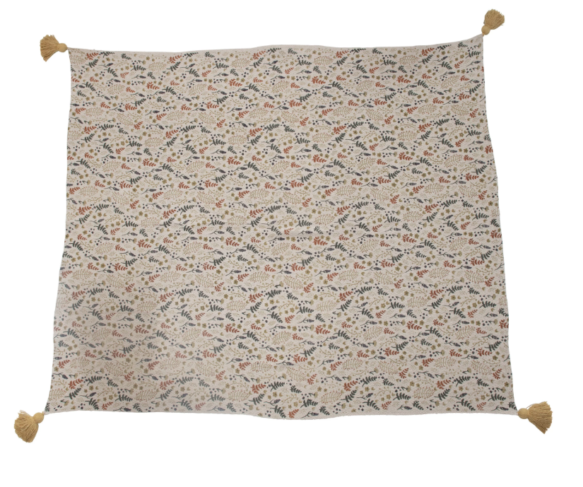 Andy Woven Printed Throw with Tassels