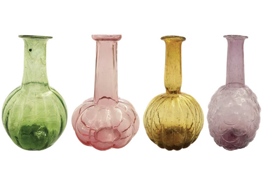 Abby Hand-Blown Recycled Glass Vases, 4 colors