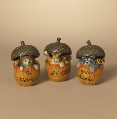 Resin Harvest Forest Critter in Acorn, 3 styles