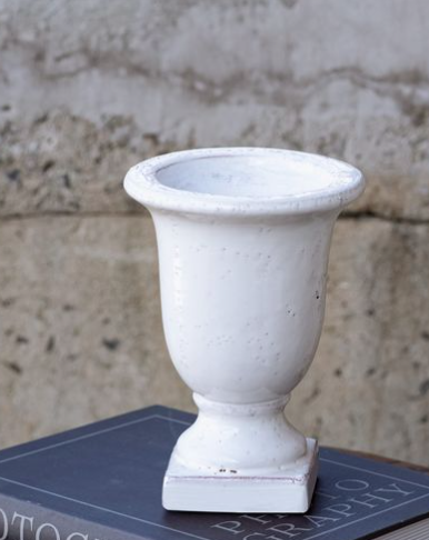 Liam White Pedestal Vase