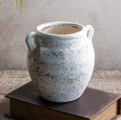 Sebastian White Washed Ceramic Vase