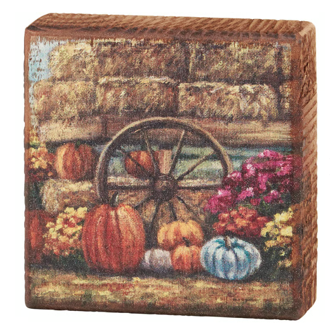 Fall Farm Wagon Block Sign