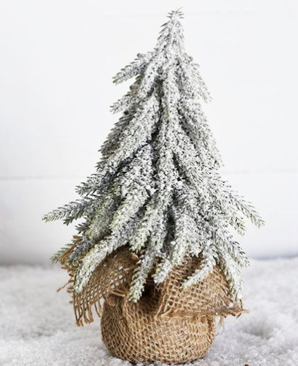 Frosted Tree in Burlap