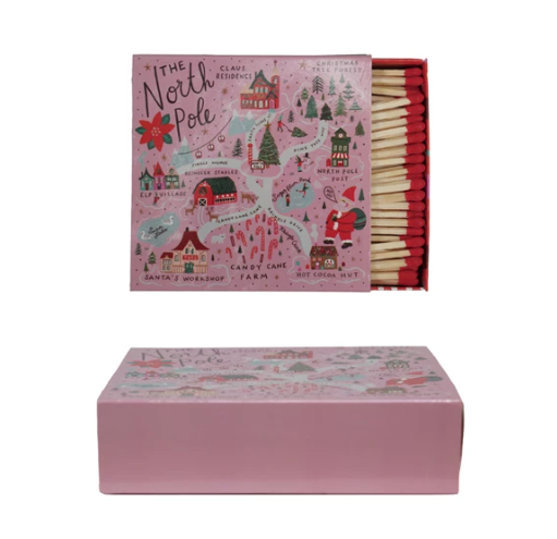 Matches in Matchbox with North Pole Scene